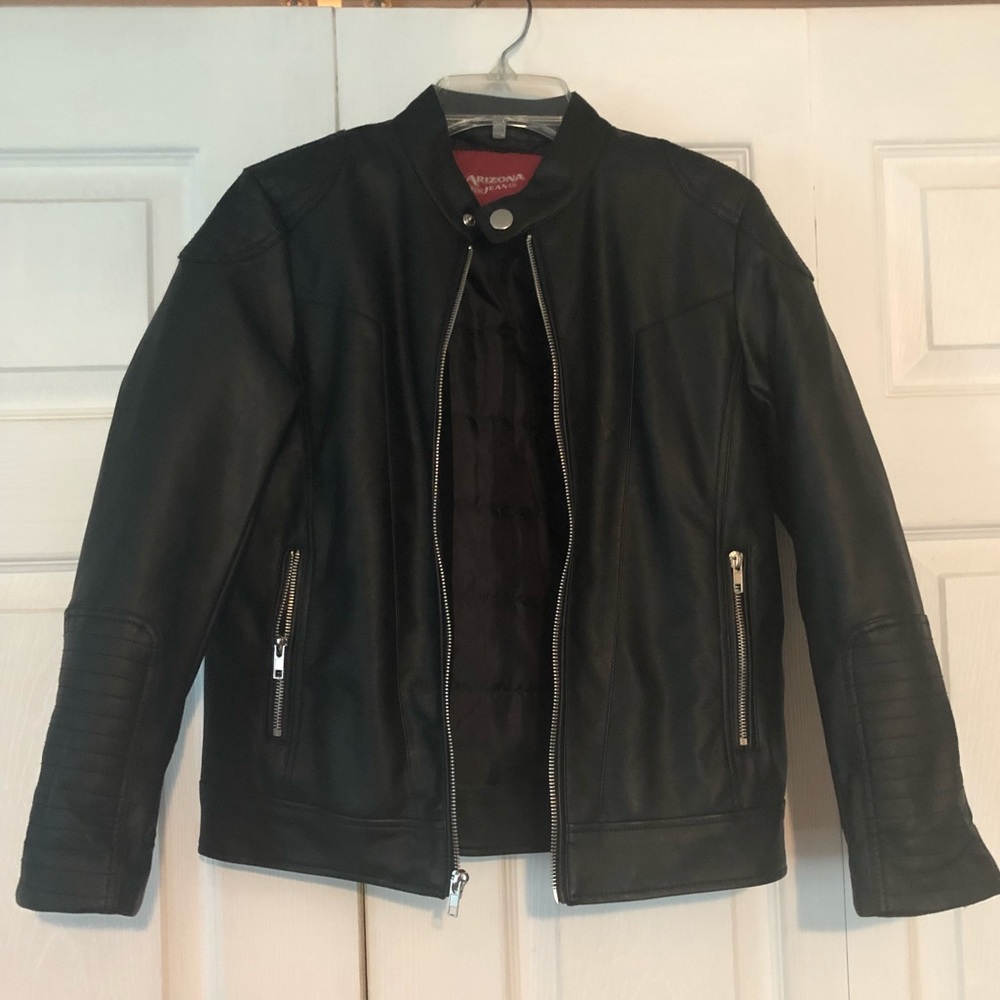 Boys black leather jacket